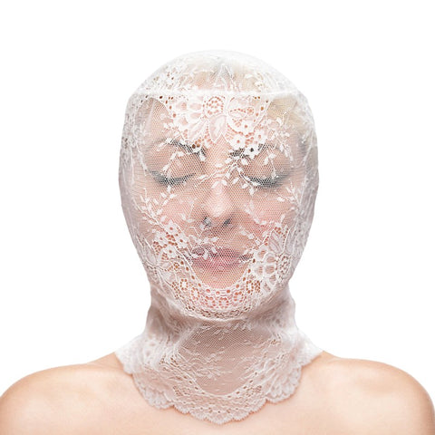 Fetish and Fashion Lace Hood Stretch Lace Sensory Deprivation Hood - Bondage Hoods