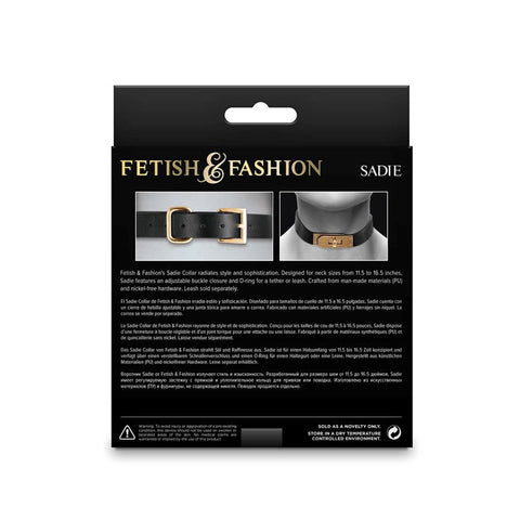 Fetish and Fashion Sadie Collar BDSM Leather Collar with Metal O Ring - Collars and Leads
