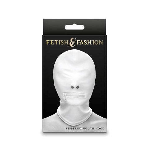 Fetish and Fashion Zippered Mouth Hood with Sensory Deprivation Control - Bondage Hoods