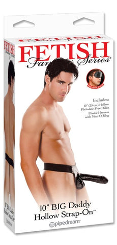 Pipedream Products Fetish Fantasy Big Daddy Hollow Strap On 10 inch Dildo - Strap On Sextoys