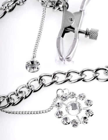 Fetish Fantasy Womens Crystal Nipple Clamps Adjustable Pressure Control - Nipple and Clit Clamps