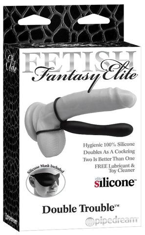 Pipedream Products Fetish Fantasy Elite Double Trouble Silicone Dildo Ring System - Strap On Sextoys