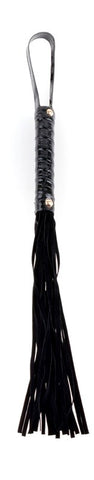 Fetish Fantasy Gold Cat O Nine Black Leather Flogger Premium BDSM Impact - Whips And Crops
