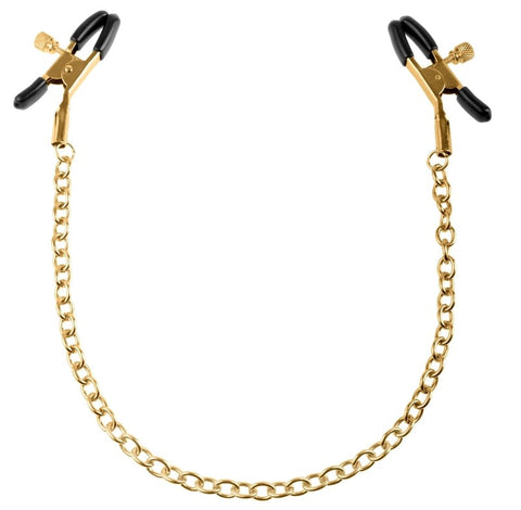 Fetish Fantasy Gold Chain Womens Nipple Clamps with Adjustable Pressure - Nipple and Clit Clamps