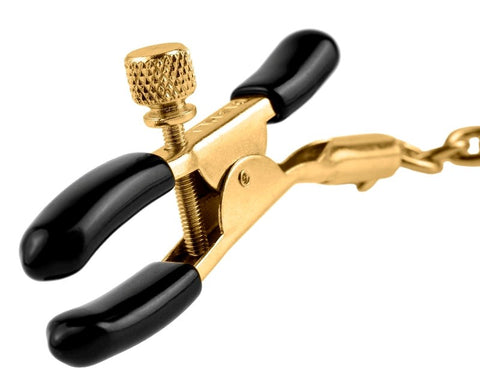 Fetish Fantasy Gold Chain Womens Nipple Clamps with Adjustable Pressure - Nipple and Clit Clamps
