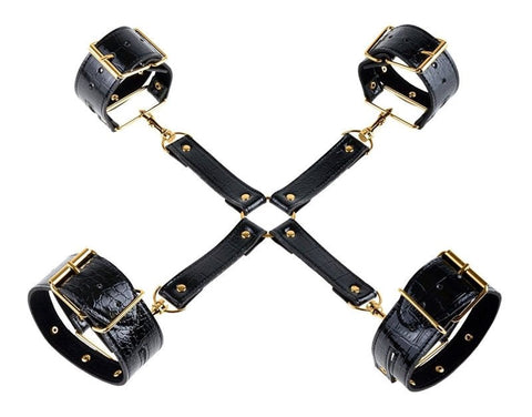 Pipedream Fetish Fantasy Gold Fantasy BDSM Play Hogtie with Adjustable Cuffs - Cuffs And Restraints