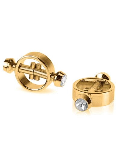 Pipedream Fetish Fantasy Gold Magnetic Womens Nipple Clamps Luxury Design - Nipple and Clit Clamps