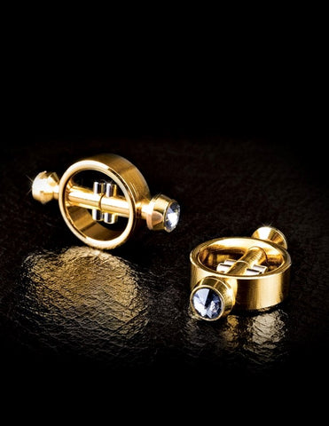 Pipedream Fetish Fantasy Gold Magnetic Womens Nipple Clamps Luxury Design - Nipple and Clit Clamps