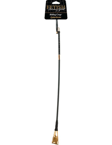 Fetish Fantasy Gold BDSM Play Riding Crop Black Premium Impact Tool - Whips And Crops