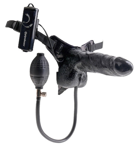 Pipedream Products Fetish Fantasy Inflatable Vibrating 6 inch Strap On Dildo - Strap On Sextoys