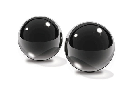 Pipedream Products Fetish Fantasy Black Glass Ben Wa Balls Medium Glass Construction - Personal Massagers