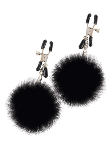 Fetish Fantasy Limited Edition Pom Pom Nipple Clamps Adjustable Pressure - Nipple and Clit Clamps