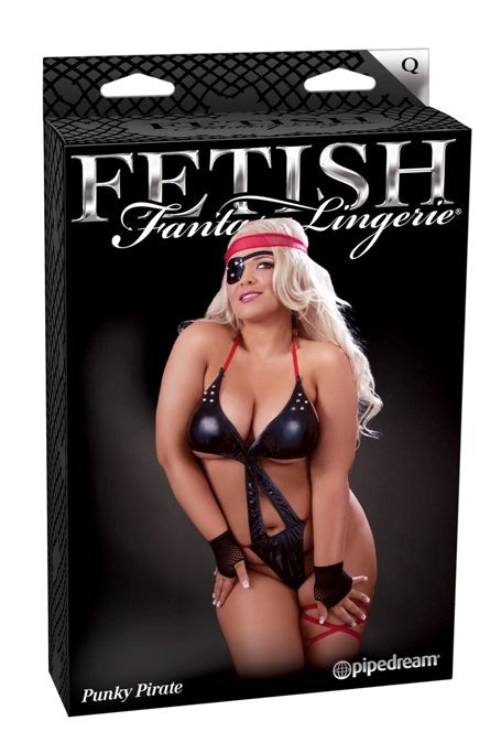 Pipedream Products Fetish Fantasy Lingerie Punky Pirate Costume Queen Roleplay Set - - Babydolls and Chemises