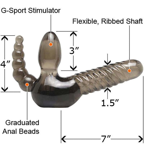 Pipedream Products Fetish Fantasy Strapless Strap on with Anal Stimulator - Strap On Sextoys