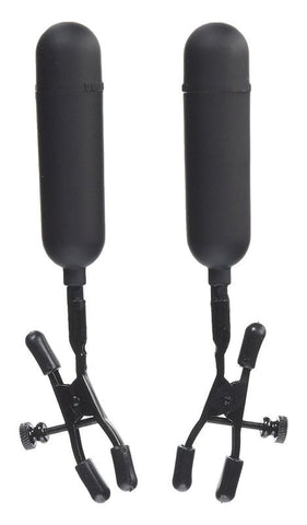 Fetish Fantasy Vibrating Cordless BDSM Nipple Clamps Multi Speed Vibration - Nipple and Clit Clamps