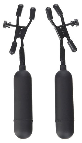 Fetish Fantasy Vibrating Cordless BDSM Nipple Clamps Multi Speed Vibration - Nipple and Clit Clamps