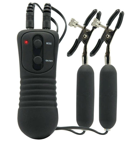 Fetish Fantasy Vibrating Womens Nipple Clamps with Wireless Remote - Nipple and Clit Clamps