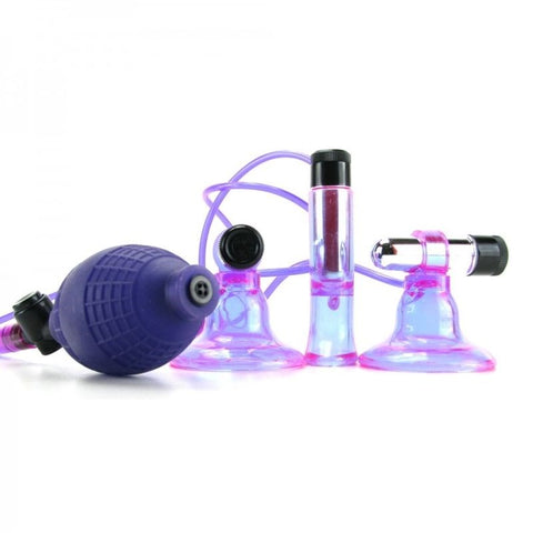 Pipedream Products Fetish Fantasy Vibrating Triple Super Nipple Suckers - Breast and Nipple Toys