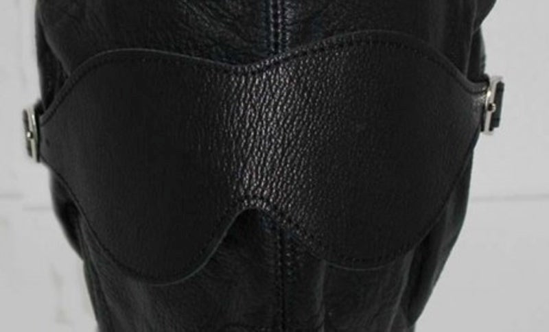 Fetish Supplies Leather Bondage Hood Get Erection Rings - - Bondage Hoods