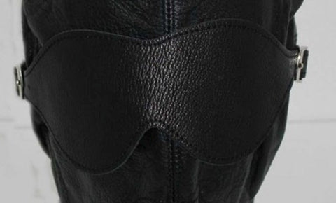 Indulge in Sensual Bliss - Hell's Couture Premium Leather Bondage Hood - Bondage Hoods
