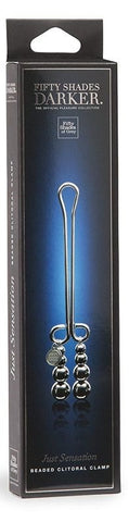 Fifty Shades Darker Just Sensation Beaded Clitoral Clamp Metal Design - Nipple and Clit Clamps