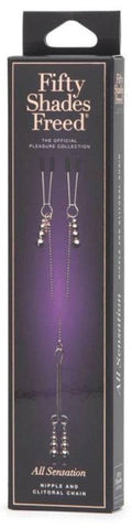 Fifty Shades Freed All Sensation Nipple and Clitoral Chain with Adjustable - Nipple and Clit Clamps