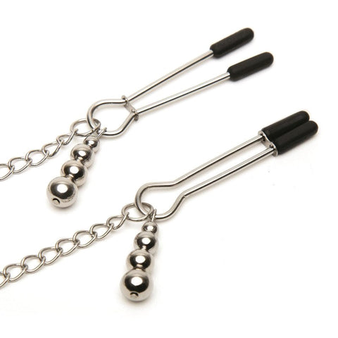 Love Honey Fifty Shades of Grey Play Nice Satin and Lace Collar and Clamps - Collars and Leads
