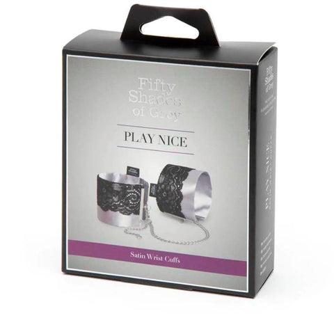 Love Honey Fifty Shades of Grey Play Nice Satin and Lace Wrist Cuffs - Collars and Leads