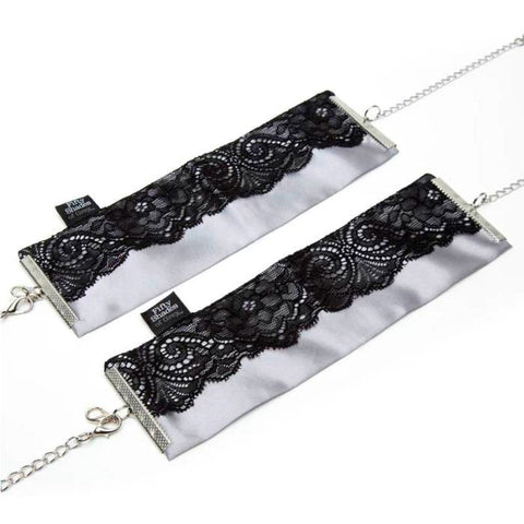 Love Honey Fifty Shades of Grey Play Nice Satin and Lace Wrist Cuffs - Collars and Leads