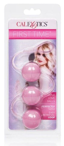 California Exotics First Time Love Balls Triple Lover Pink Kegel Trainer - Personal Massagers