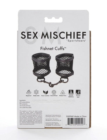 Sportsheets Fishnet Cuffs Soft Restraint Bondage Cuffs for Intimate Play - Cuffs and Restraints