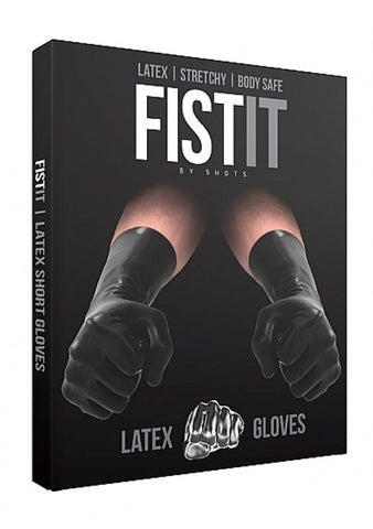 Shots Toys Fist It Latex Short Gloves Medical Grade Fisting Protection - Wigs and Gloves