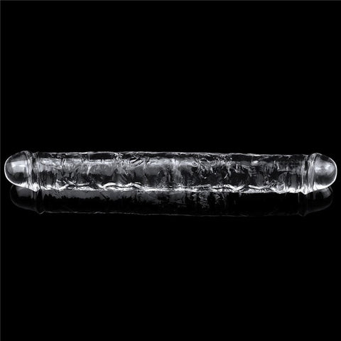 Lovetoy Flawless Clear Double Dildo 12 Inch Premium TPE Construction - Double Ender