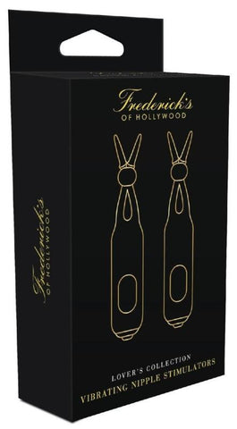 Fredericks of Hollywood Lovers Collection Vibrating Nipple Stim with Gold Accents - Nipple and Clit Clamps