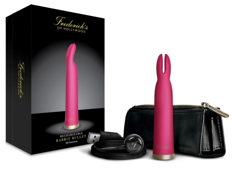 Fredericks of Hollywood Rechargeable Rabbit Bullet Pink Dual Stimulation - - Rabbit Vibrators