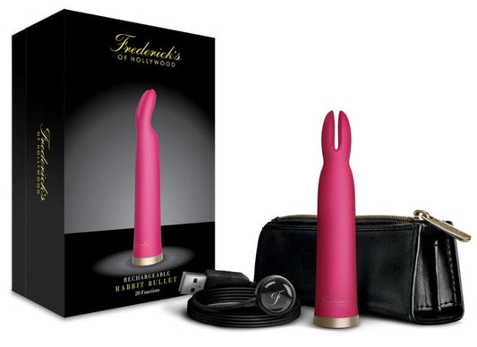 Fredericks of Hollywood Rechargeable Rabbit Bullet Pink Dual Stimulation - - Rabbit Vibrators