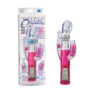 California Exotics Triple Orgasm French Kiss Rabbit Vibrator - - Rabbit Vibrators