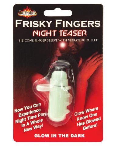 Hott Products Frisky Fingers Sleeve Glow in The Dark Finger Vibrator - - Finger and Tongue Vibrators