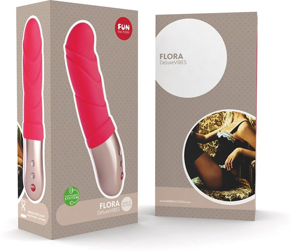 Fun Factory Flora India Red Vibrator with G Spot Stimulation and 12 Modes - - Waterproof Vibrators