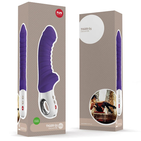Fun Factory Tiger G5 Petrol Blue G Spot Vibrator with Ridged Shaft - Waterproof Vibrators