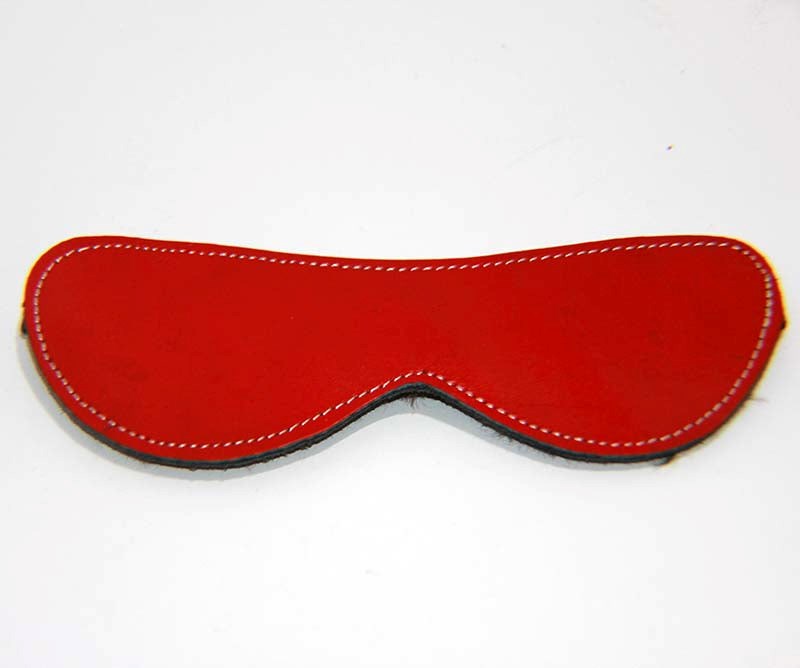 Hells Couture Fur Lined Leather Blindfold Red Sensory Deprivation - - Fancy Dress Ups