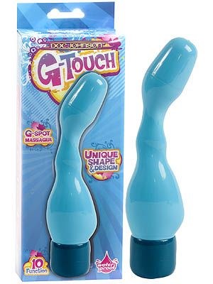 Doc Johnson G Touch G Spot Adult Vibrator Blue Curved G Spot Stimulation - Waterproof Vibrators