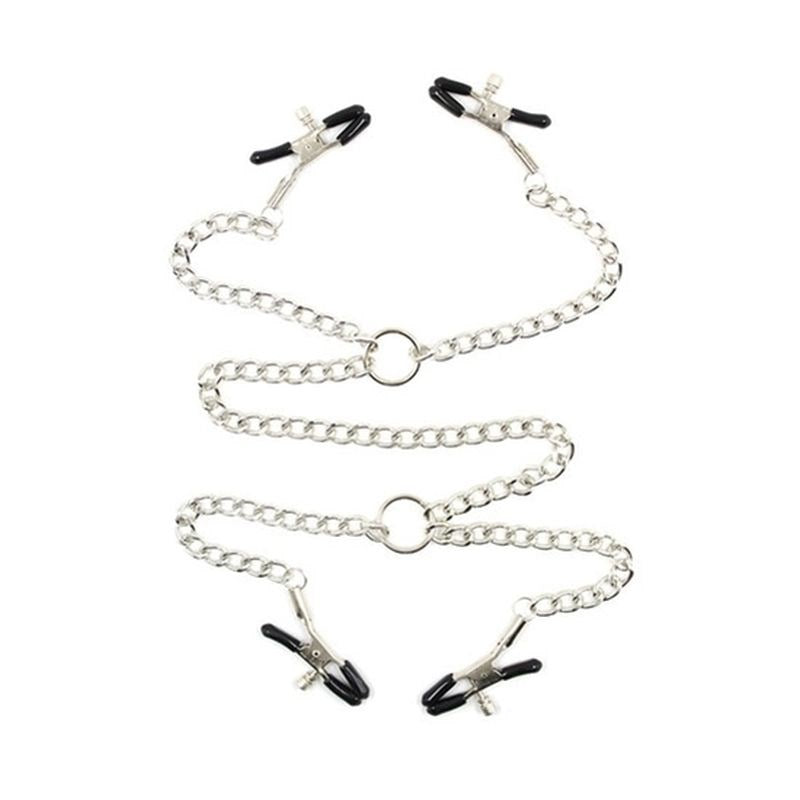 BDStyle Game of Chains Extreme Clamps with Adjustable Pressure Control - Breast and Nipple Toys
