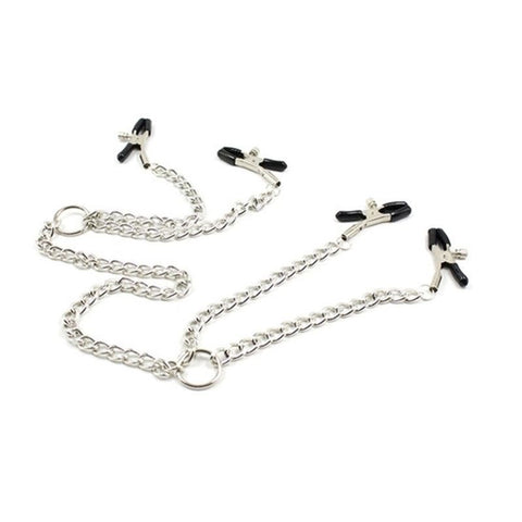 BDStyle Game of Chains Extreme Clamps with Adjustable Pressure Control - Breast and Nipple Toys