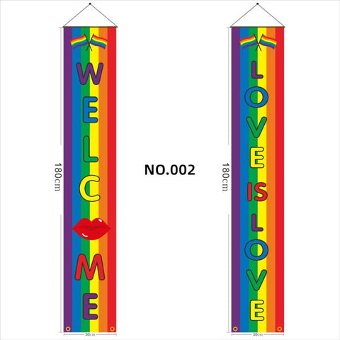 BDStyle Gay Pride Door Banner 31x180cm Weather Resistant Pride Display - Party Gifts and Novelties