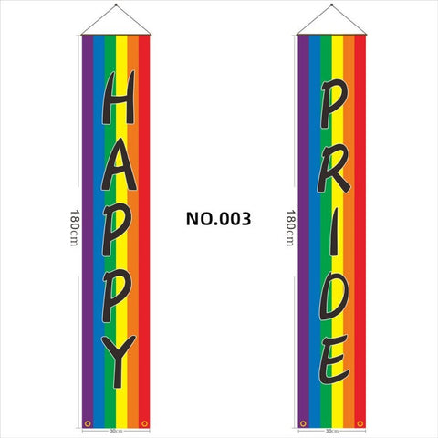 BDStyle Gay Pride Door Banner 31x180cm Weather Resistant Pride Display - Party Gifts and Novelties
