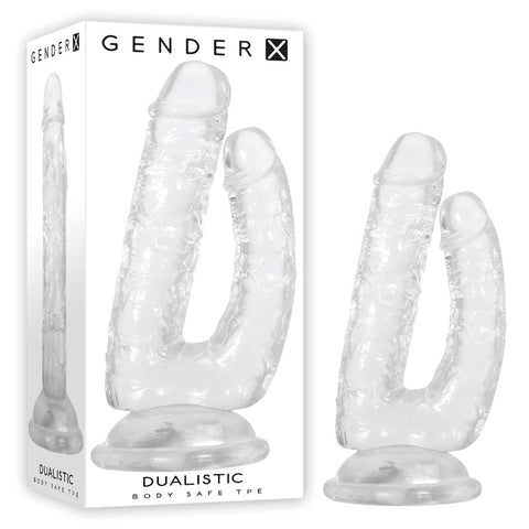 Evolved Gender X DUALISTIC Double Dildo Flexible Hands Free Dual Penetration - Double Ender