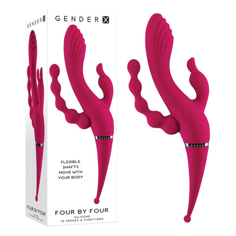 Evolved Gender X FOUR BY FOUR Rose Quadruple Stimulation Vibrator - G-Spot Vibrators