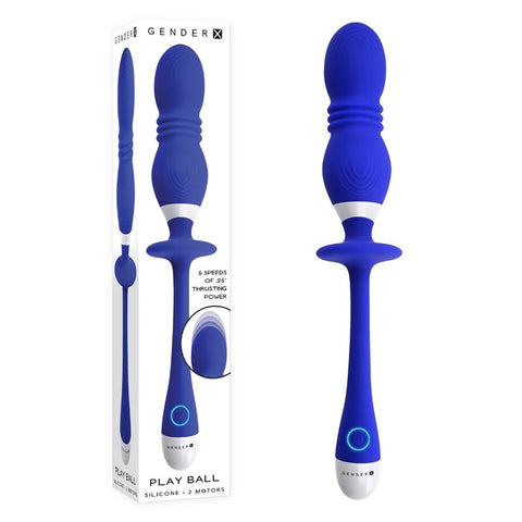 Gender X PLAY BALL Blue - Innovative Thrusting and Vibrating Orbs - Anal Vibrators