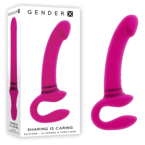 Evolved Gender X SHARING IS CARING Pink Strapless Strap On with Dual Motors - Strap On Sextoys